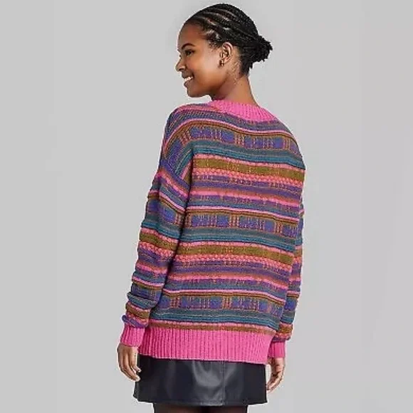Wild Fable Retro 90s Chunky Knit Colorful Sweater - Picture 6 of 6